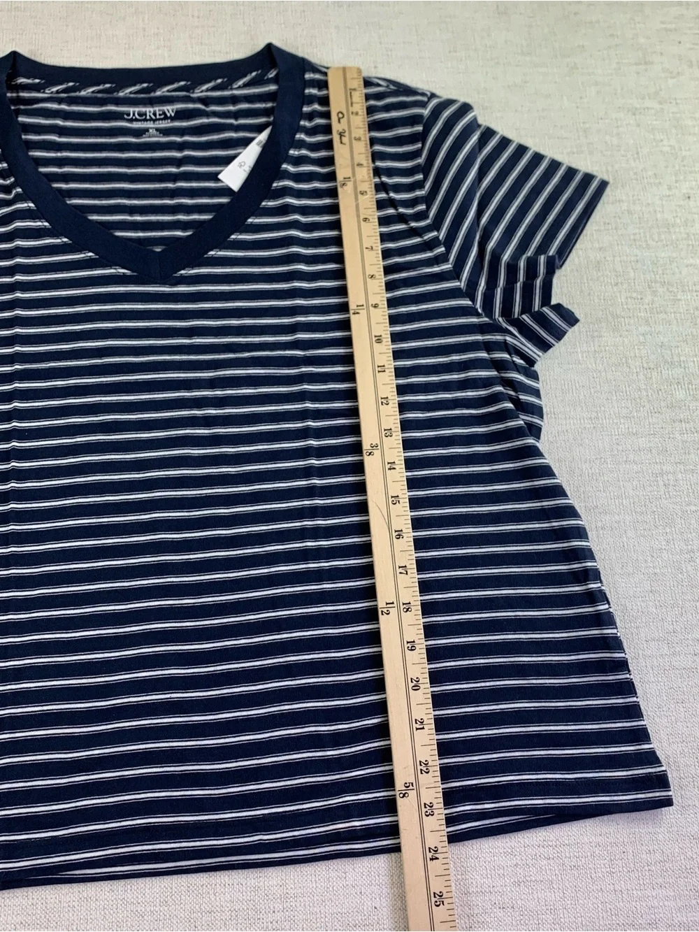 J.Crew women's XL New Vintage Jersey Relaxed V-Neck T-shirt short sleeve navy